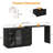 Yokota Extendable Makeup Vanity with 3 Drawers and 2 Acrylic Doors-710093679