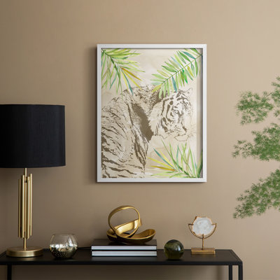 Boho Jungle Cat I Framed Print - Solid Wood