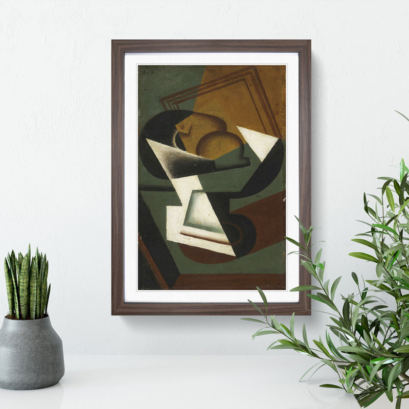 Cafeteria by Juan Gris - Picture Frame Painting, 65cm H x 48cm W x 2cm D, Walnut Framed