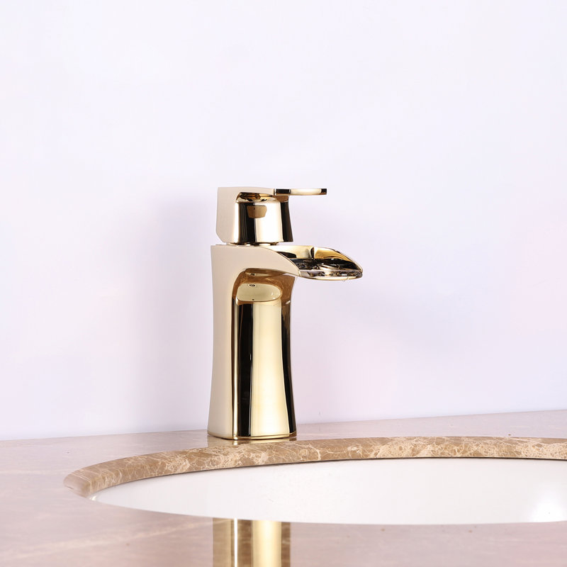 Robinet pour salle de bain à un trou, Or