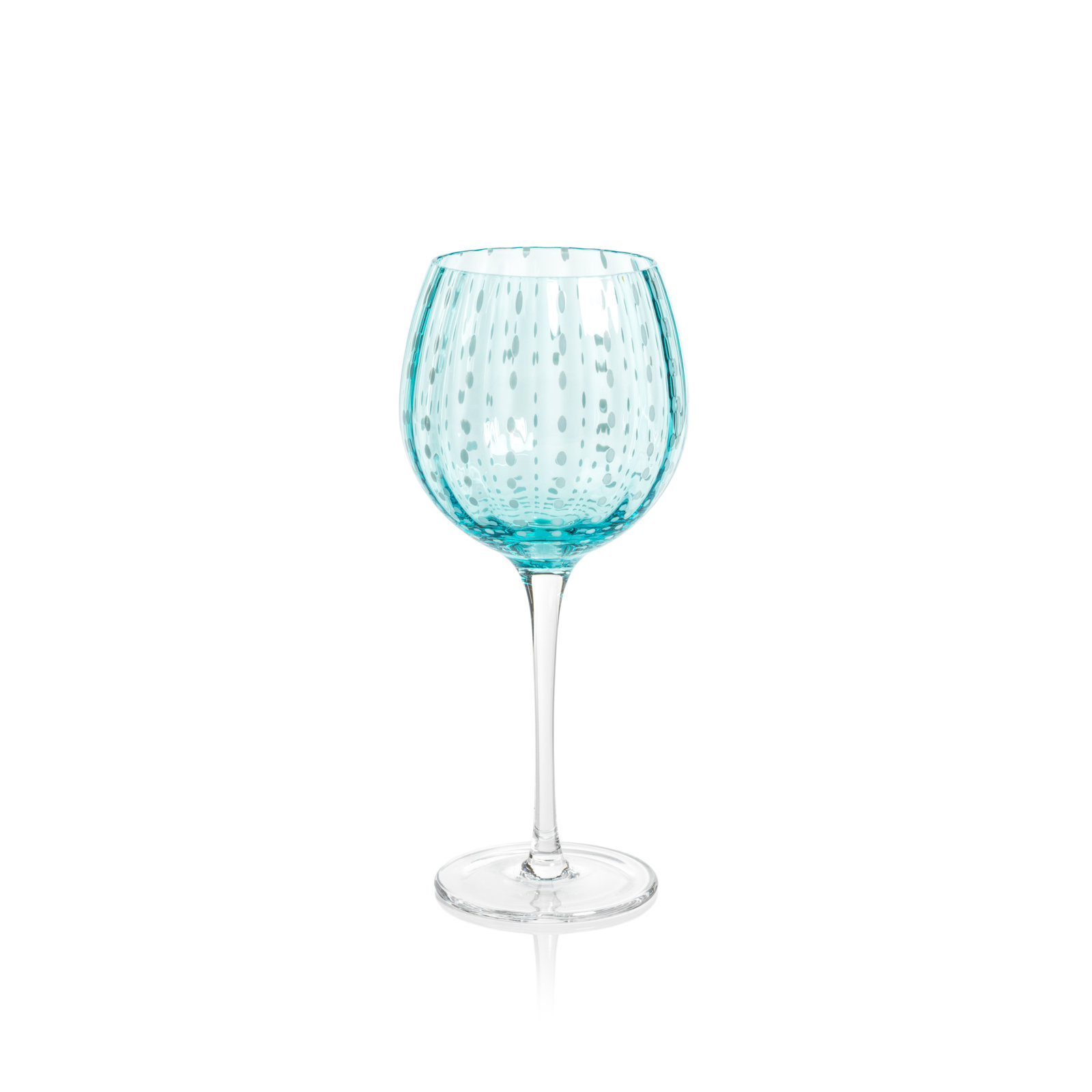 Pescara Dot Wine Glasses, Aqua Blue