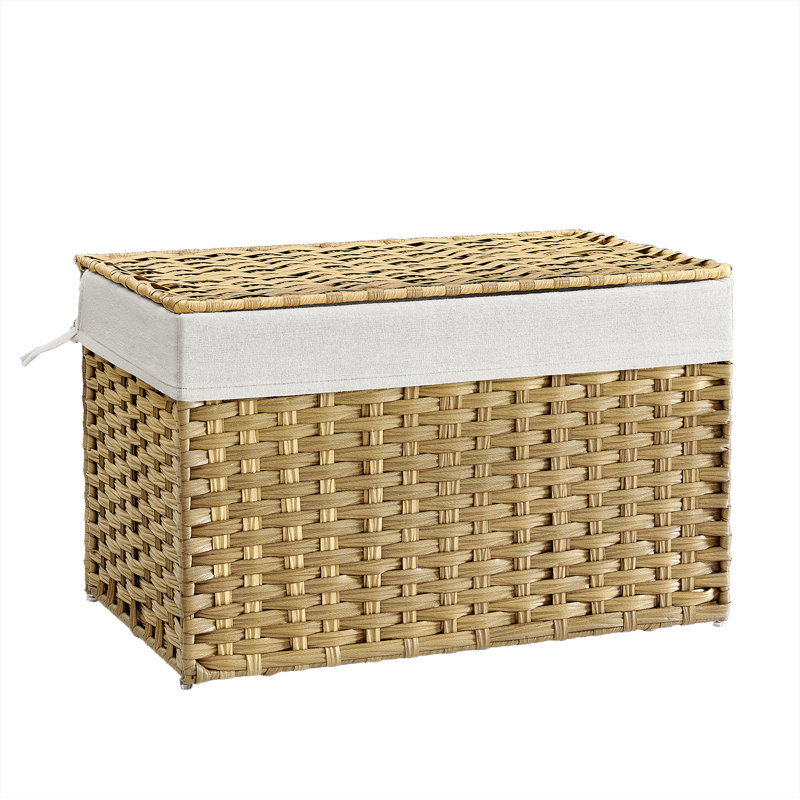 Metal Laundry Hamper with Handles, Natural