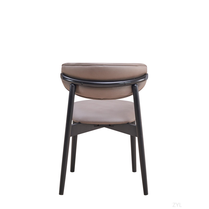 Chaise d'appoint en microfibre polie grise et finition noire (ensemble de 2)