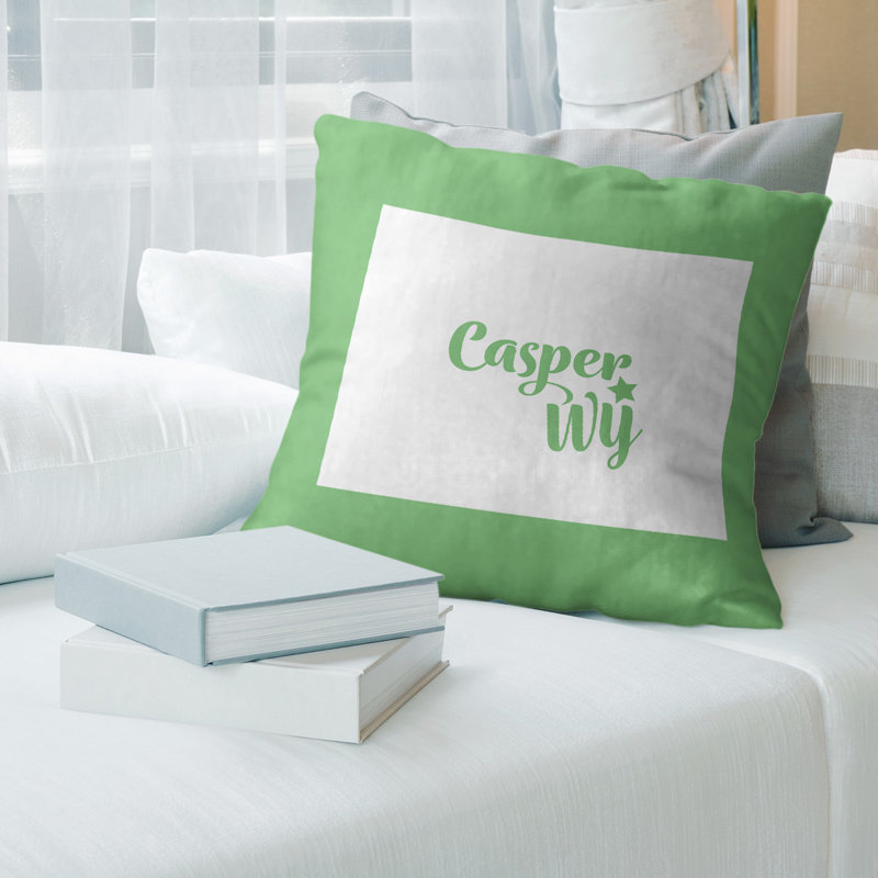 Linen Reversible Pillow Cover, 14" x 14", Green, Minneapolis