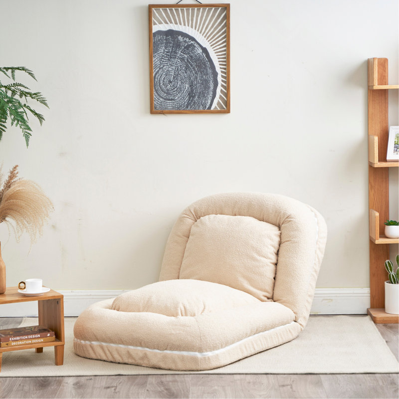 Versatile Triple Fold Down Sofa Bed For All Your Relaxing Needs, Beige Fabric