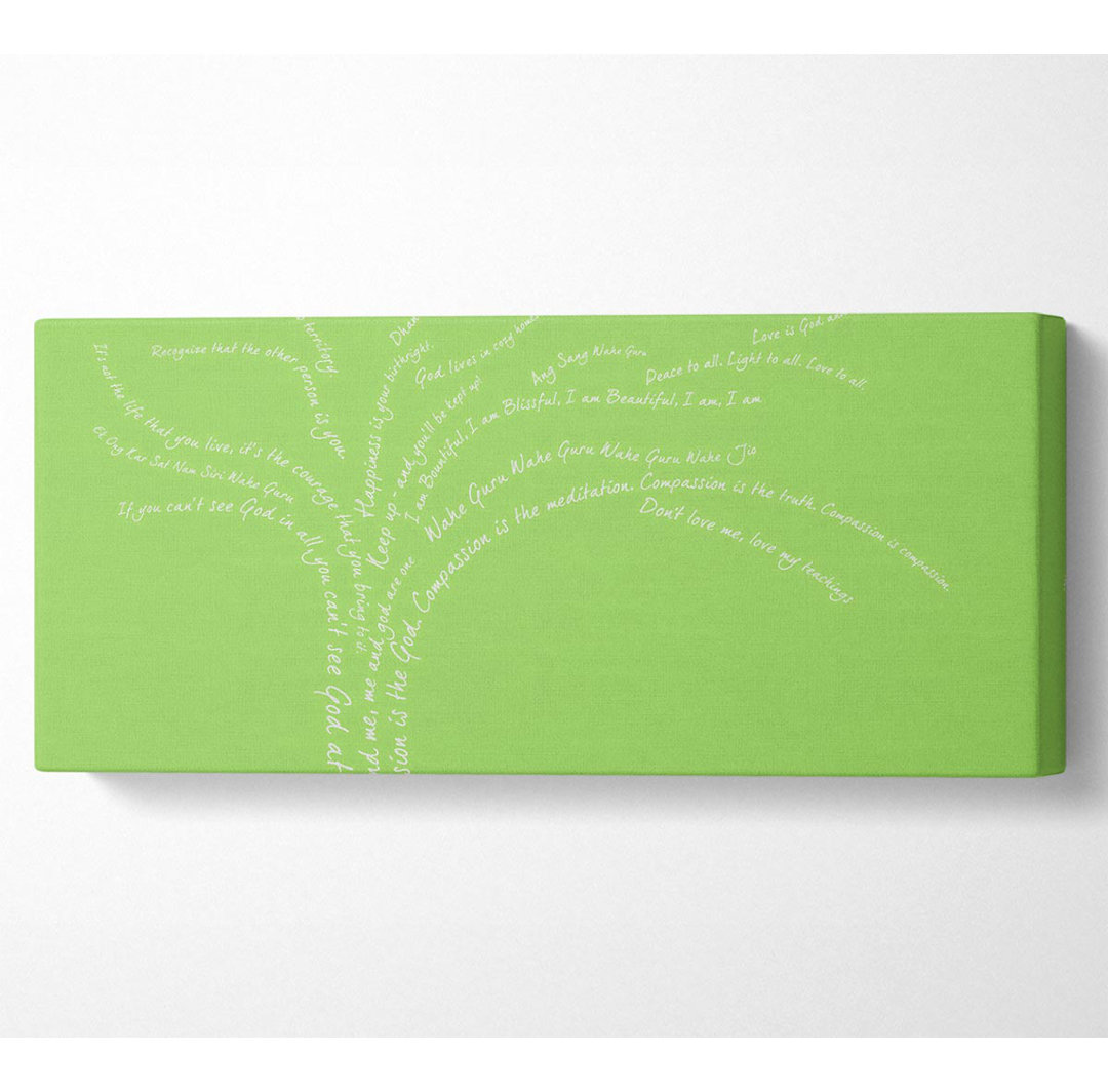 Liebe Zitat der Liebe Baum Lime Green - Wrapped Canvas Art Prints