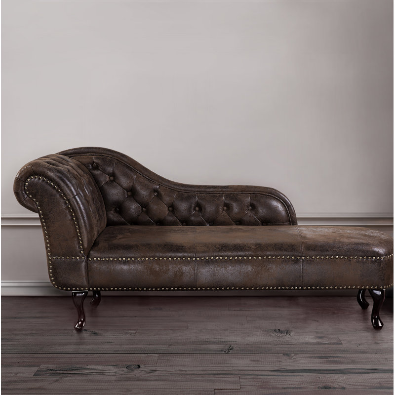 Reinhold Faux Leather Chaise Lounge