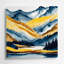 Aquarelle paysage 45, art mural en métal beige-787761128