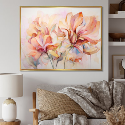 Coral Petal Symphony II - Abstract Botanicals Canvas Print