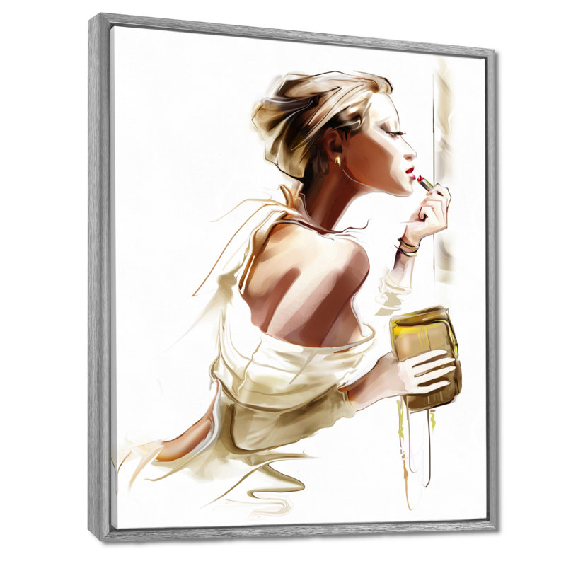 Fashion Fashion Portrait, impression numérique, H 32 po x l 24 po, Cadre flottant, Argent argent