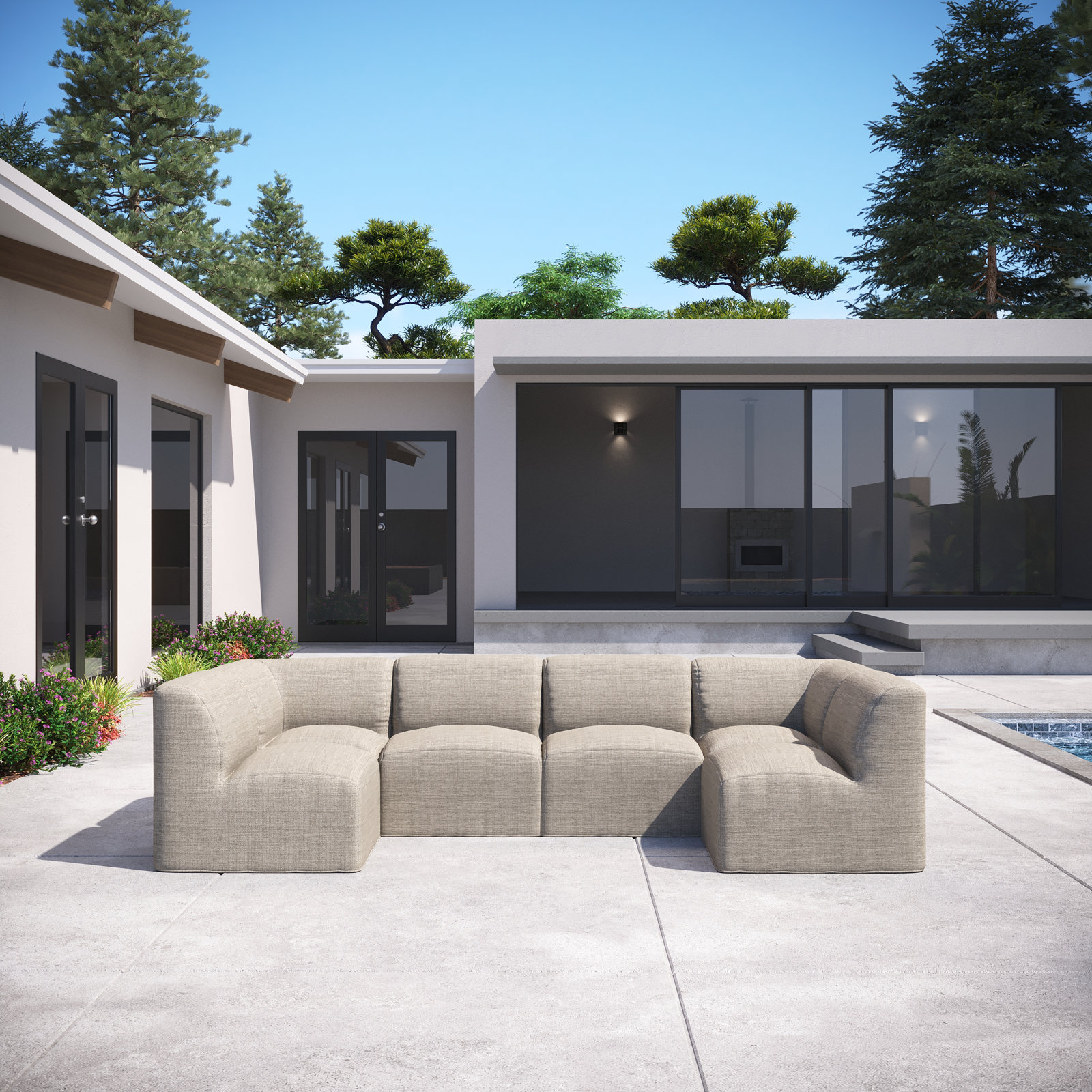 Praia 6-Person Sunbrella® Patio Seating Group, Cast Silver Sunbrella®