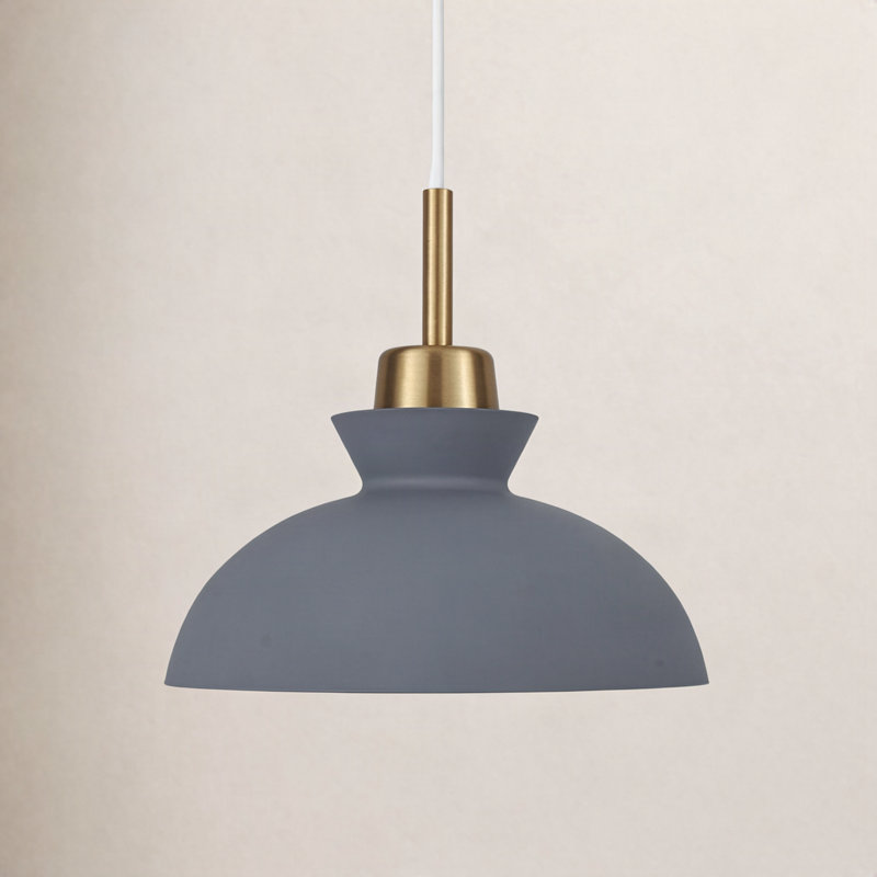 Luminaire suspendu simple à 1 lumière Gibran, gris