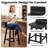 24.5" Counter Height Bar Stools Set of 4 w/ Footrest Solid Rubber Wood Legs-5328763-5328761