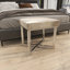 Tabouret d'appoint en cuir de vache avec base en acier inoxydable