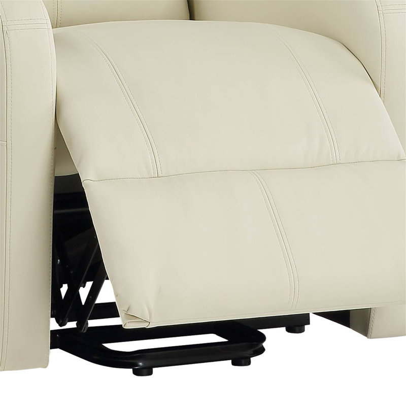 Fauteuil inclinable électrique en cuir synthétique Ricardo, Similicuir beige