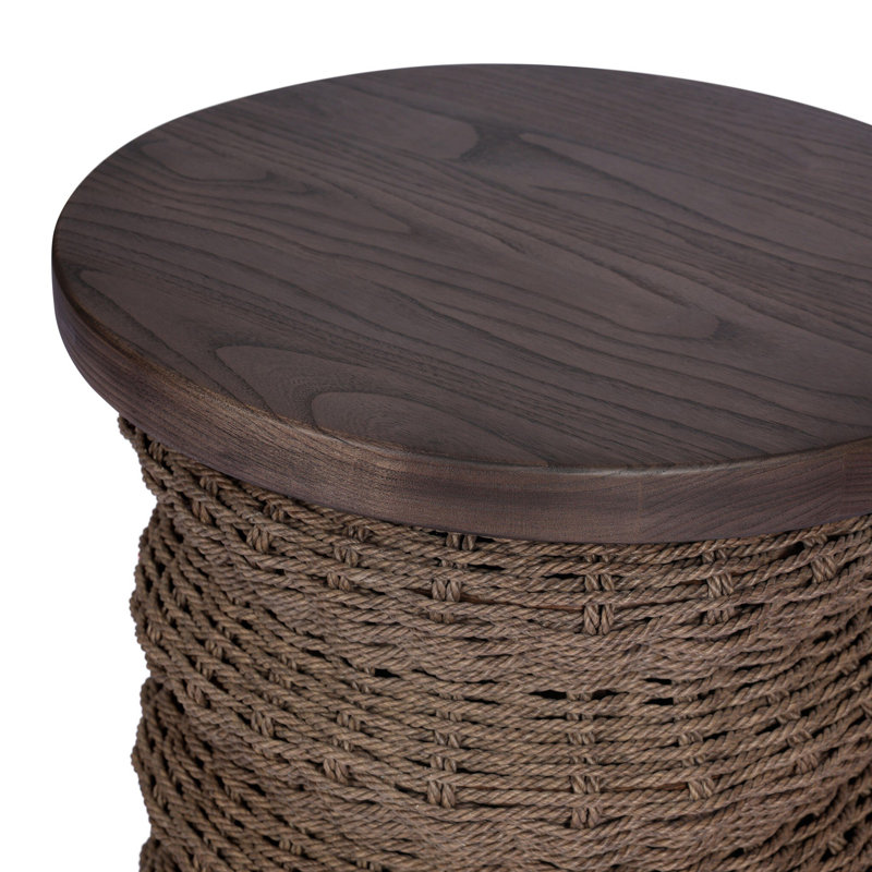 Brailey End Table-Smoked Natural Sungkai, Dark Brown Sungkai
