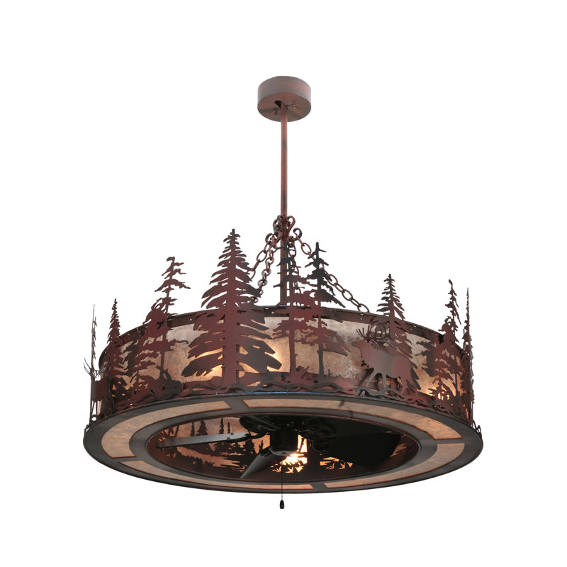 Elk At Dusk 8 - Light Chandelier