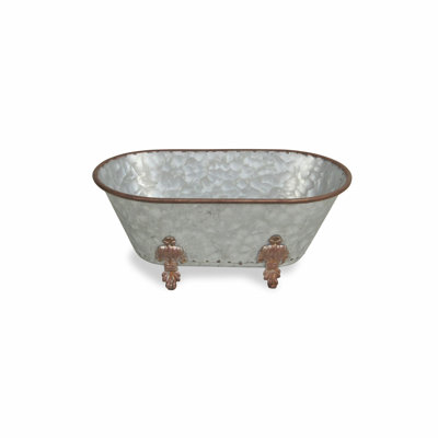 Lavande Metal Fleur-de-Lis Tub Decor - Large - Galvanized