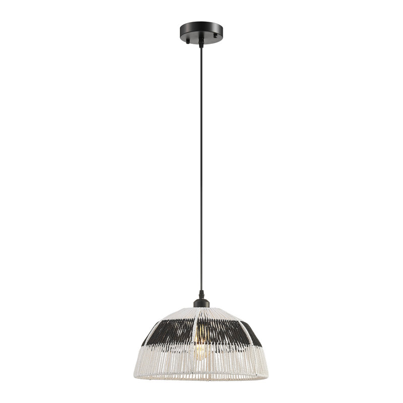 Luminaire suspendu dôme 1 lumière noir mat