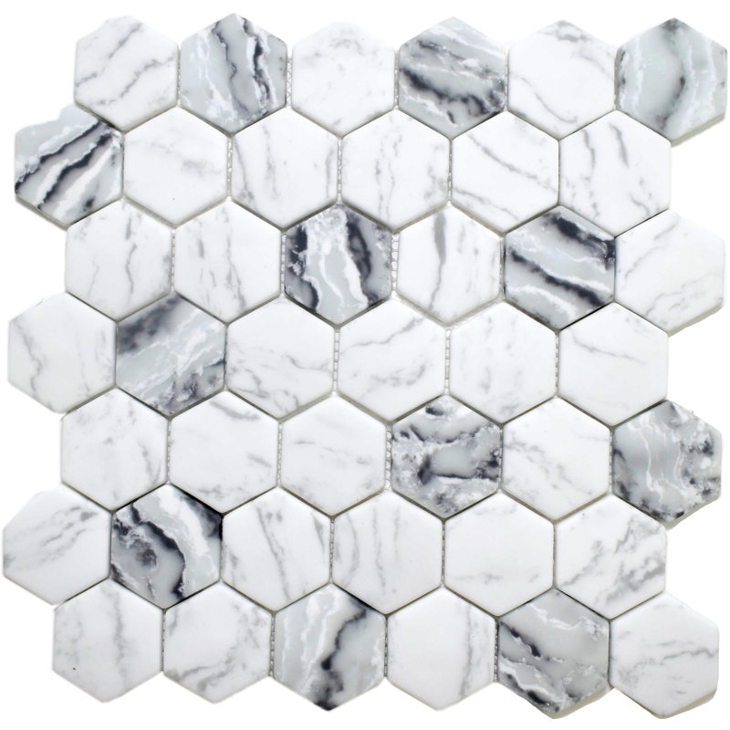 Carreau de mosaïque en verre pour mur et plancher, Blanc de Carrare / Bianco