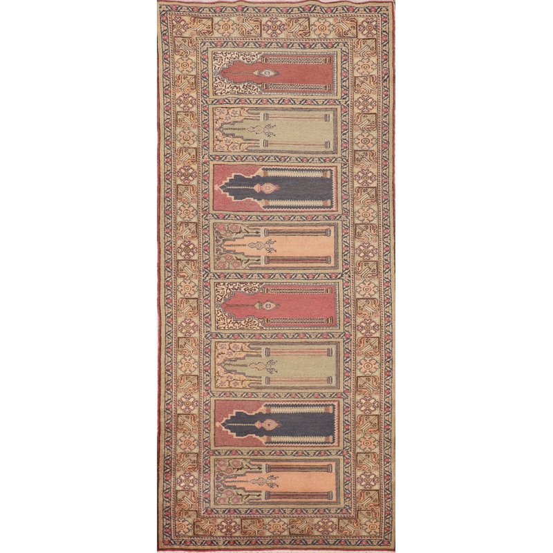Handmade Wool Anatolian Turkish Runner Rug 3x9