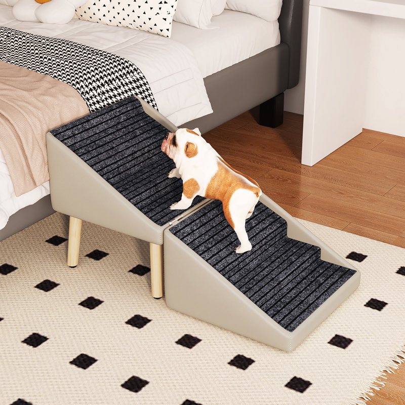Escalier pliable pour animaux 2 en 1 pour chiot, Beige