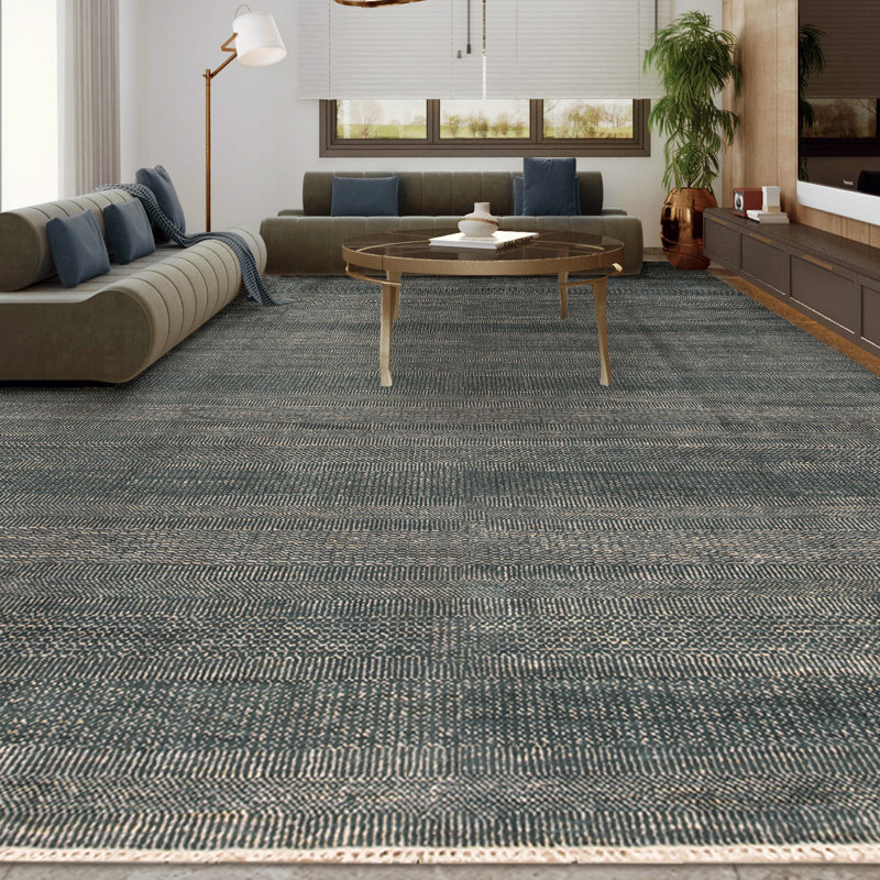 Hand-Knotted High-Quality Beige and Blue Area Rug