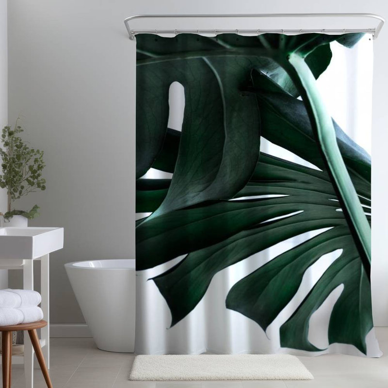 Abstract – Polyester Shower Curtain, Dye Sublimation Print, 71" W × 74" L