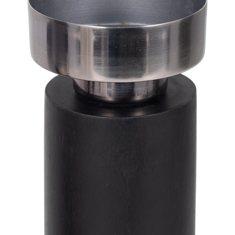 Modern Cylindrical Candle Holders for Home Decor – Decorative Tabletop Candle Stick Holder for Dining Room or Living Room Accent – Set of 3, 8", 10", 12", Black
