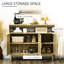 Buffet naturel avec portes pour armoire de rangement et rangement réfléchi