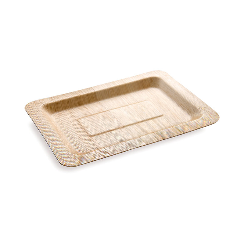 Restaurantware-8 Inch x 5.5 Inch Bamboo Leaf Plates, 100 Rectangle Disposable Bamboo Plates - Sturdy, Heavy Duty, Natural Bamboo Bamboo Dinner Plates, For Parties Or Catering