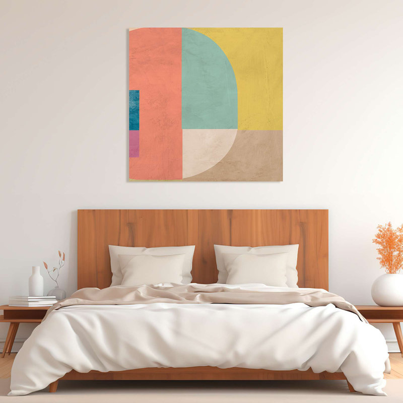 Abstract And Geometric Painting: Planets - Wrapped Canvas Print, 90cm H x 90cm W