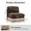 Canapé sans accoudoirs en chenille léopard avec 1 coussin - noir brun-1311872242
