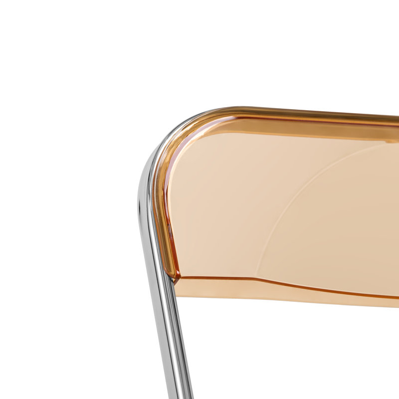 Chaise d'appoint pliante en acrylique Birgitta, Ambre