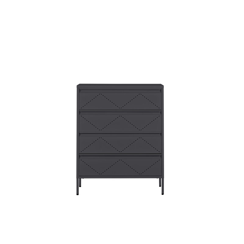 Donji 80cm W 4 - Drawer Chest of Drawers, Black