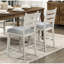Chaises à hauteur de comptoir de 2 avec design blanc antique, siège gris confortable, dossier, structure en bois, pour îlot de cuisine, espace de bar requis pour l'assemblage,