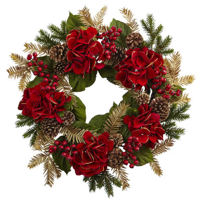 Handcrafted Faux Polyester 24'' Wreath