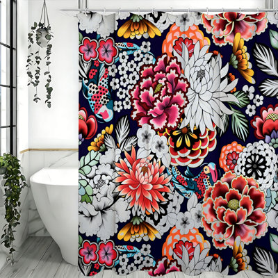 Floral Shower Curtains with Hooks Included