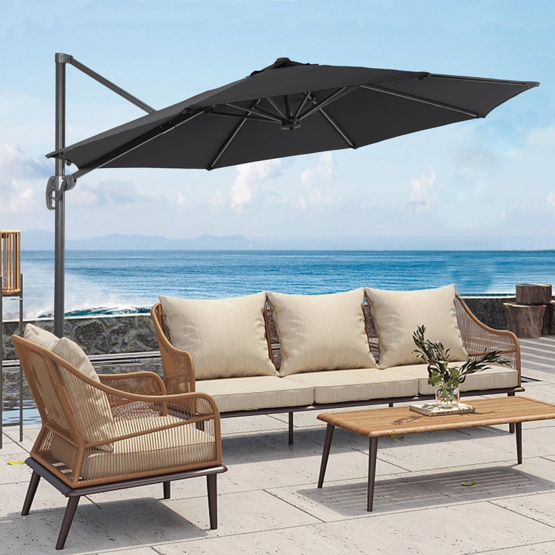 Parasol en porte-à-faux 132,1 po Sabaha, Gris anthracite