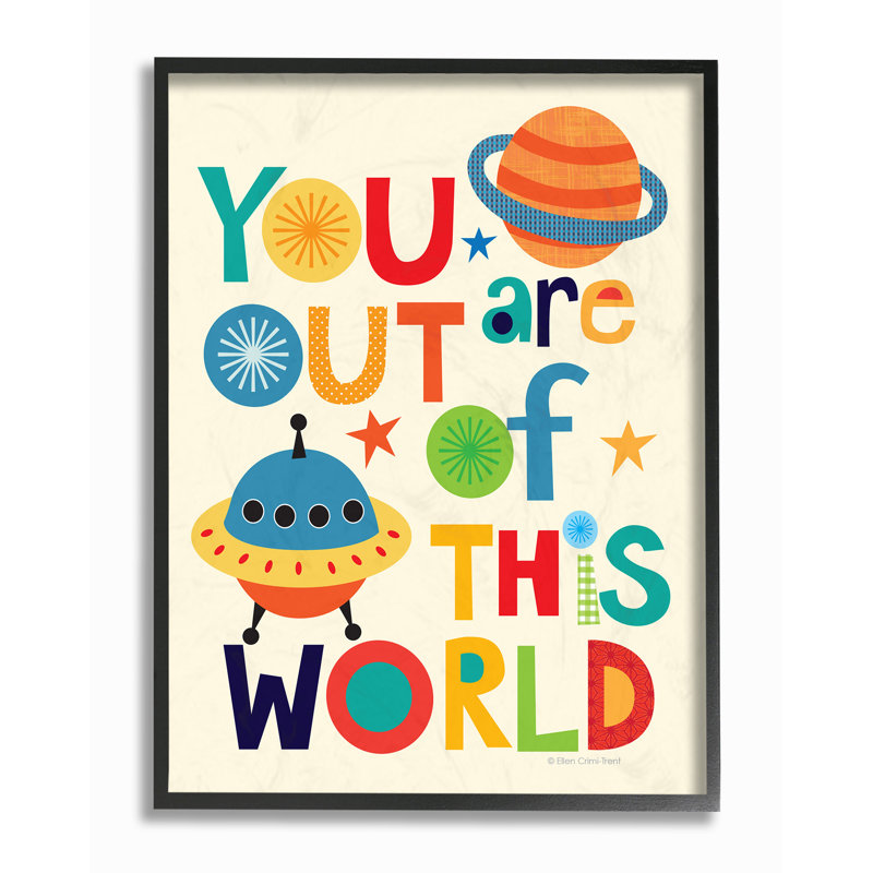 Vous êtes hors de ce monde, H 14 po x l 11 po x P 1,5 po, Giclée encadrée noir minuit