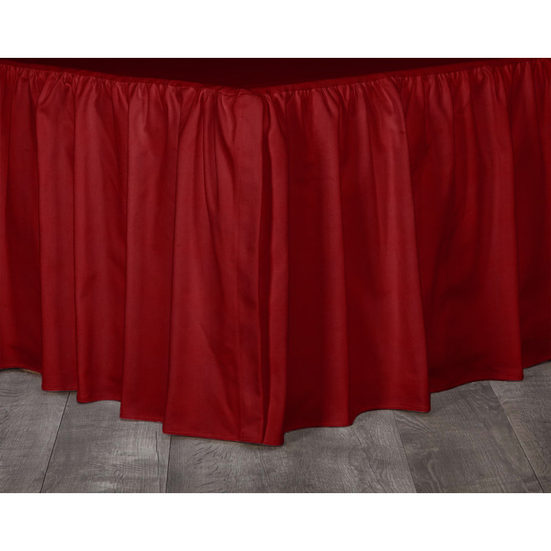 Jupe de lit en coton sergé à volants 18 pouces, Rouge, 18", Très grand