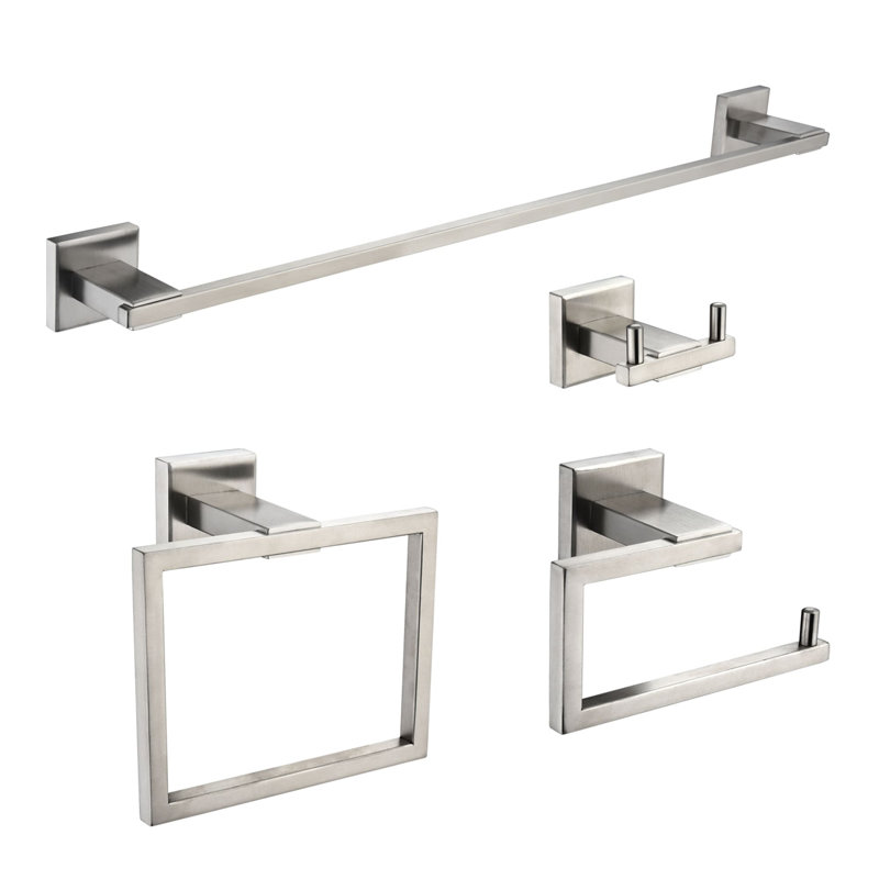 4 - Piece Bathroom Hardware Set, Brushed Nickel