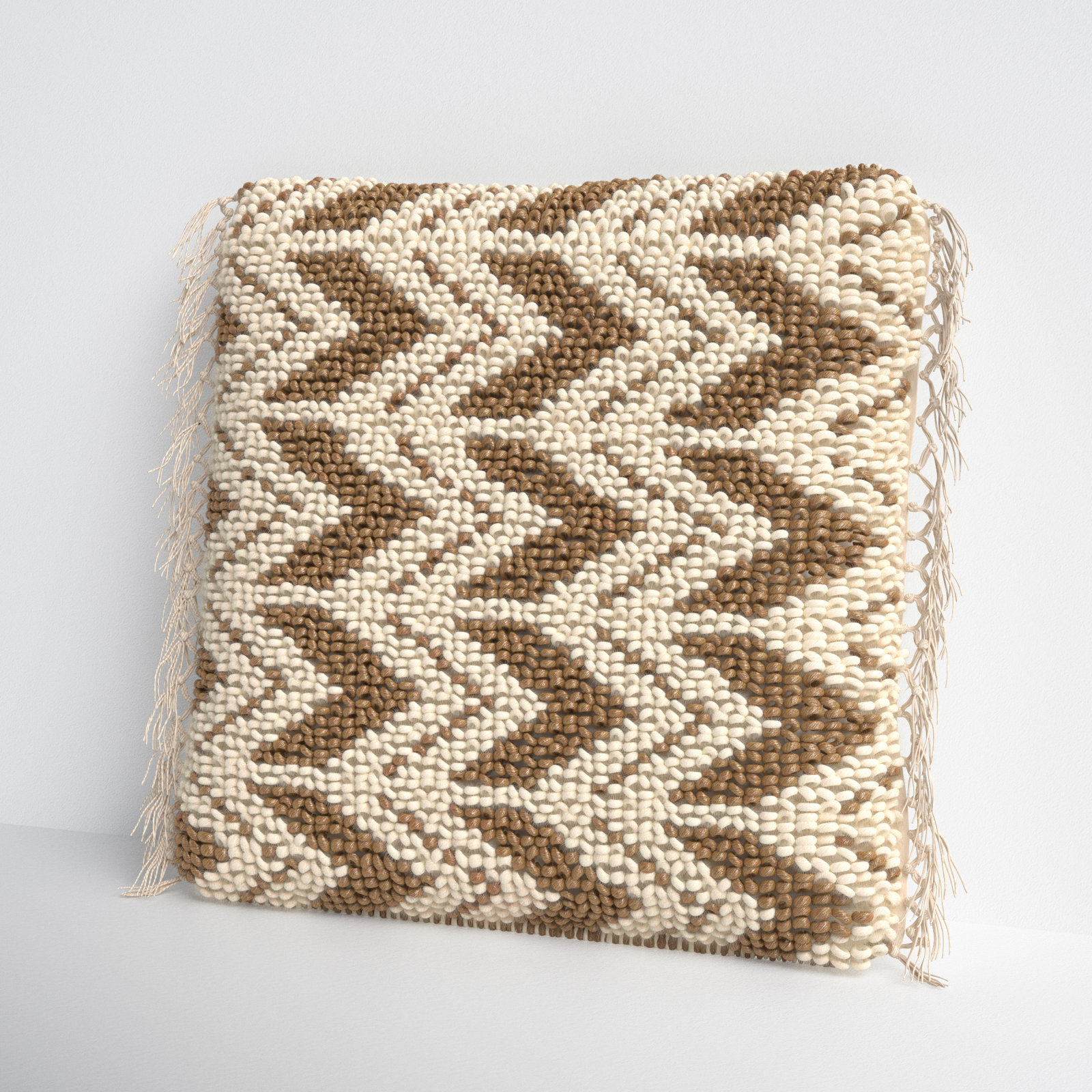 Oakleaf Chevron Throw Pillow, Pink/Cream, Polyester/Polyfill