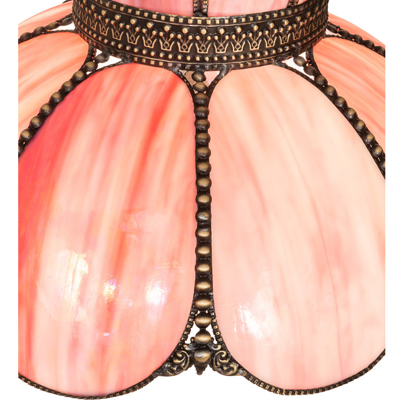 Abat-jour en verre Annabelle H 11 po x l 18 po (Uno) en rose