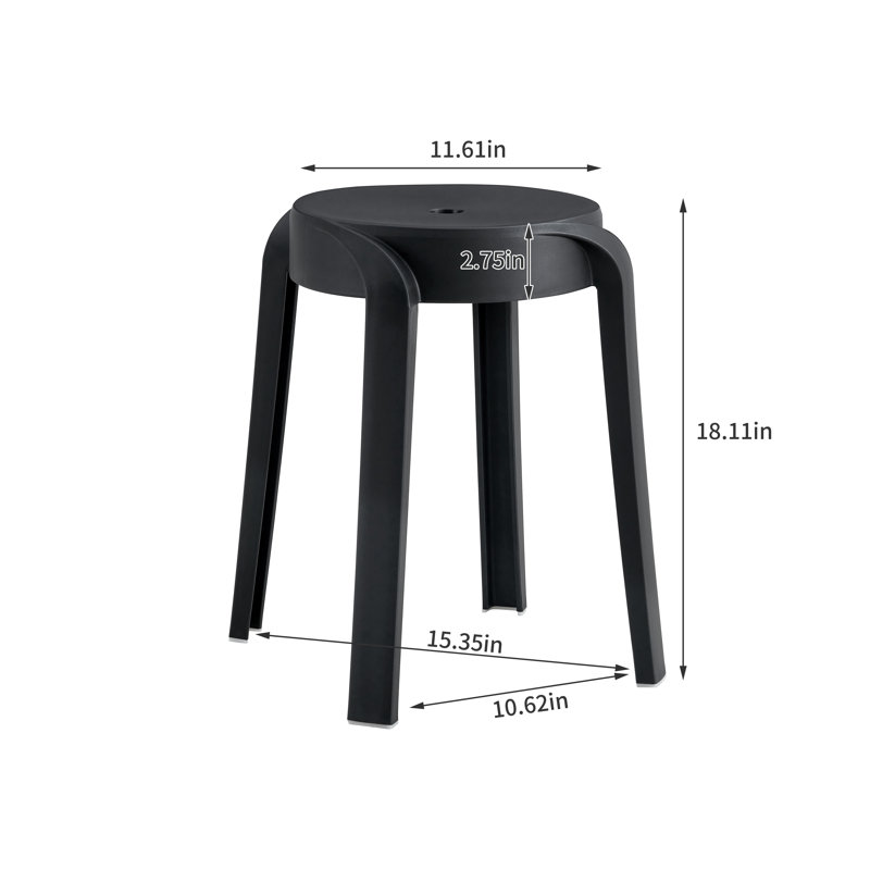 Tabouret d'extérieur 18,11 Raphaelle, Noir
