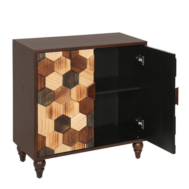 Armoire avec motif en nid d'abeille et 2 portes, Antique Brown