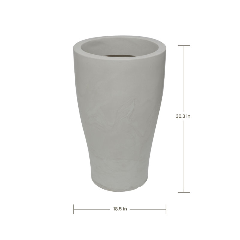 Ludean ECOBO EcoFriendly Round Pot Planter, Milano IndoorOutdoor use, Four season Use, 30.3" H x 18.5" W x 18.5" D