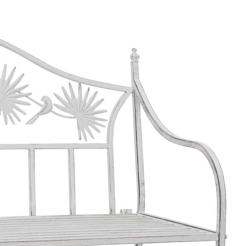 Steel Outdoor Bench, White