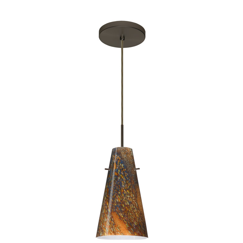 Canyon Creek 1 - Light Single Pendant, Bronze, Opal Matte, Incandescent