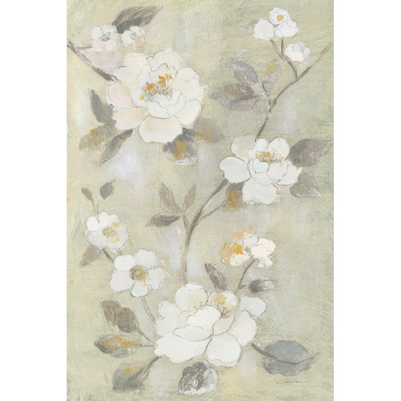 Romantic Spring Flowers I White Crop - Wrapped Canvas Painting, 46cm H x 30cm W